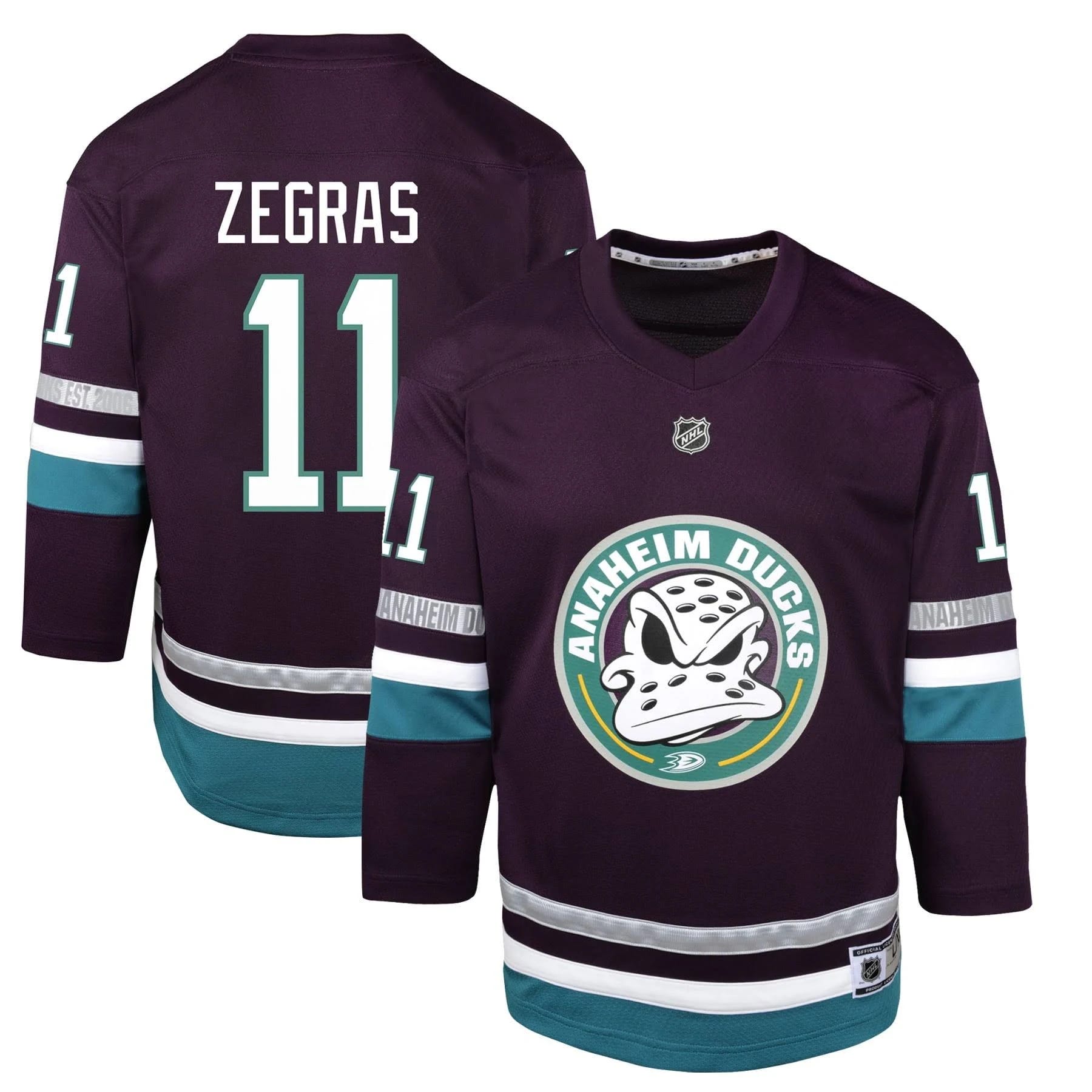 Anaheim Ducks Trevor Zegras 30th Anniversary Replica Youth Jersey | Image