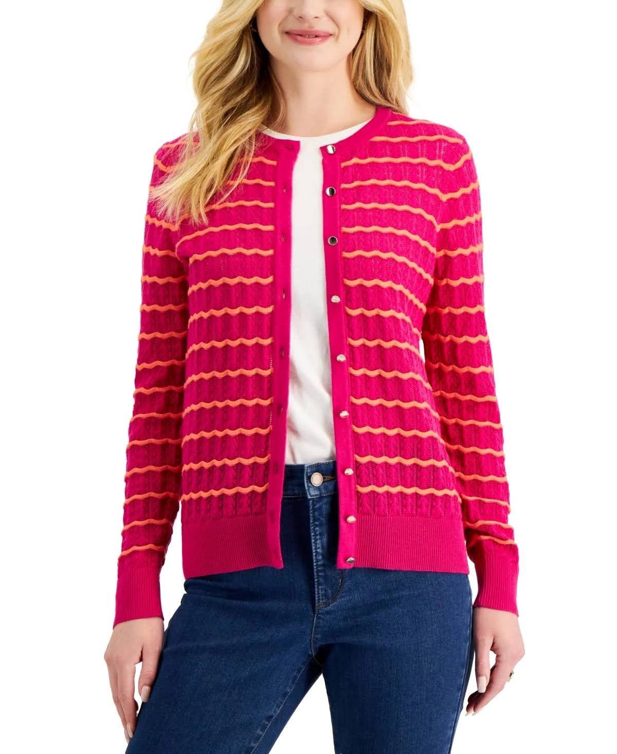 Comfortable Pink Tutu Button Cardigan | Image