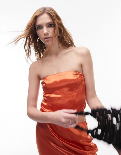 topshop-strapless-satin-bandeau-top-in-orange-1