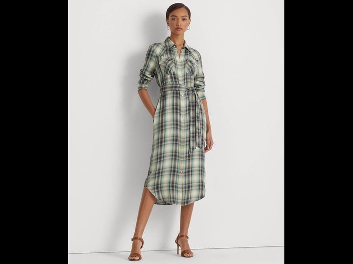 lauren-ralph-lauren-womens-petite-plaid-twill-shirtdress-8p-1