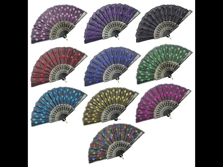 innolife-elegant-colorful-embroidered-flower-peacock-pattern-sequin-fabric-folding-handheld-hand-fan-1