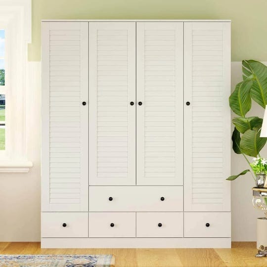 70-in-h-x-19-in-d-white-wood-59-in-w-4-shutter-doors-big-armoires-wardwore-with-6-drawers-hanging-ro-1
