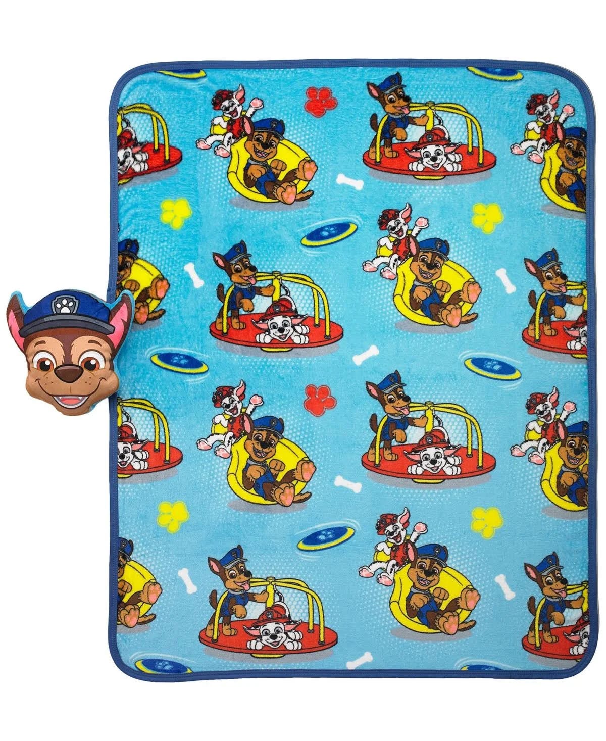 Cozy Paw Patrol Pillow & Throw Set - Chase and Marshall Design | Image