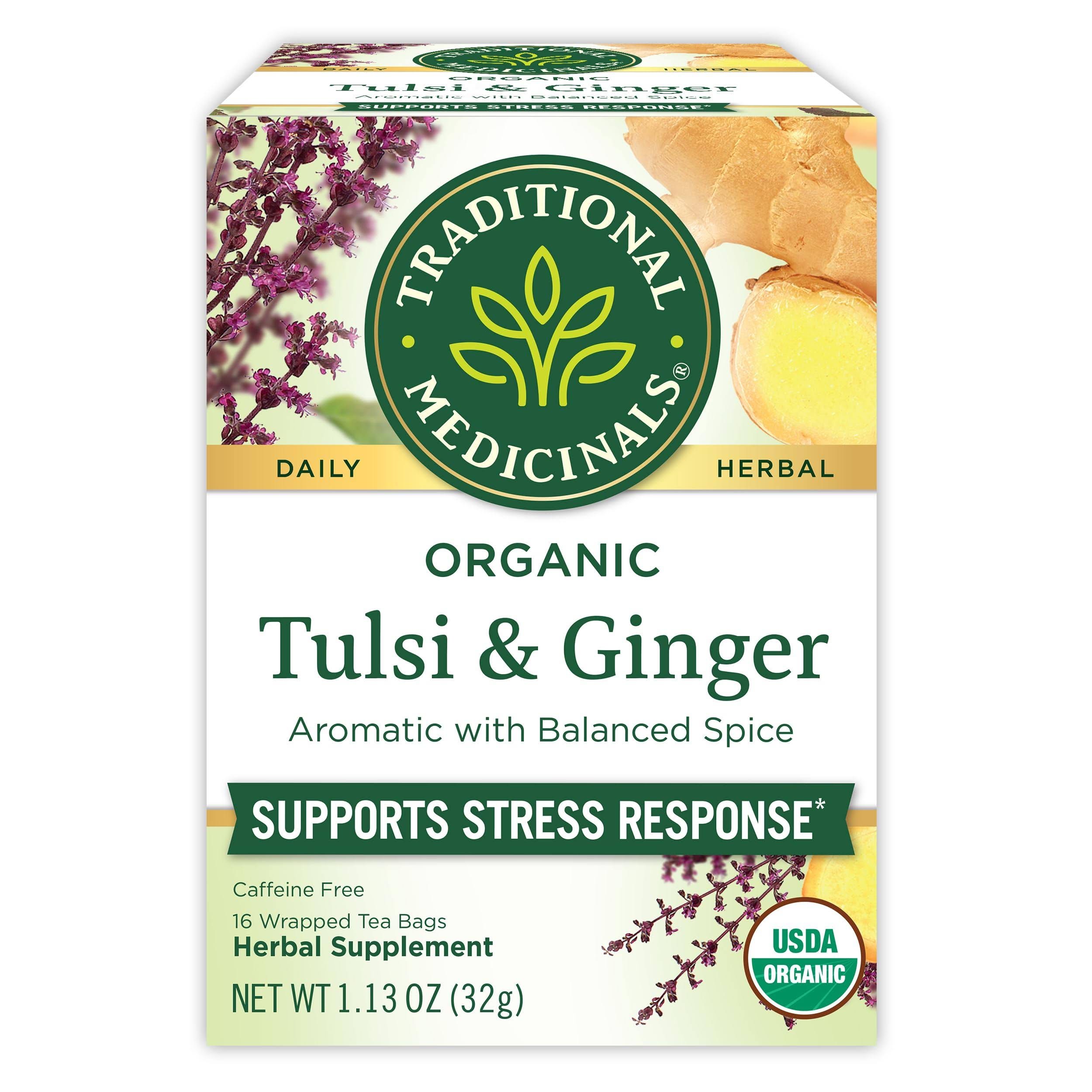 Traditional Medicinals Organic Tulsi Ginger Tea | Image