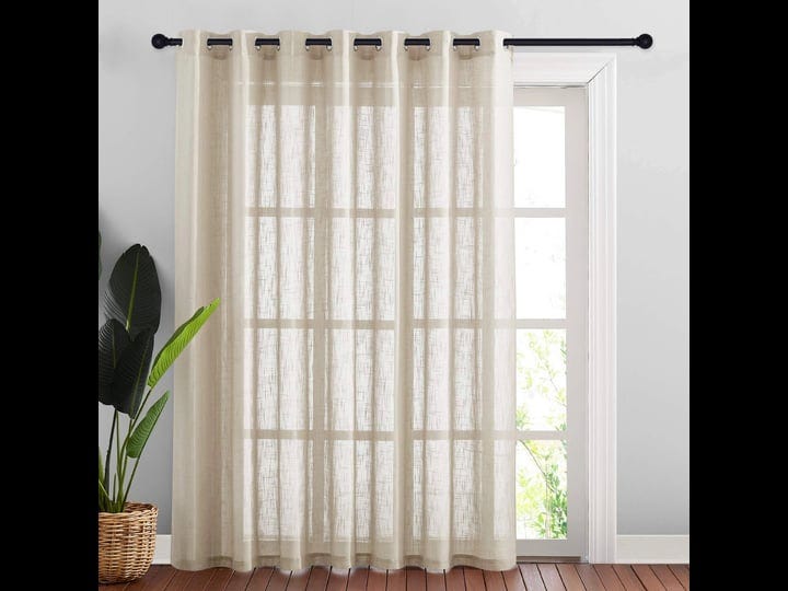 nicetown-extra-wide-faux-linen-sheer-curtain-100-wide-grommet-top-vertical-semi-sheer-privacy-with-l-1