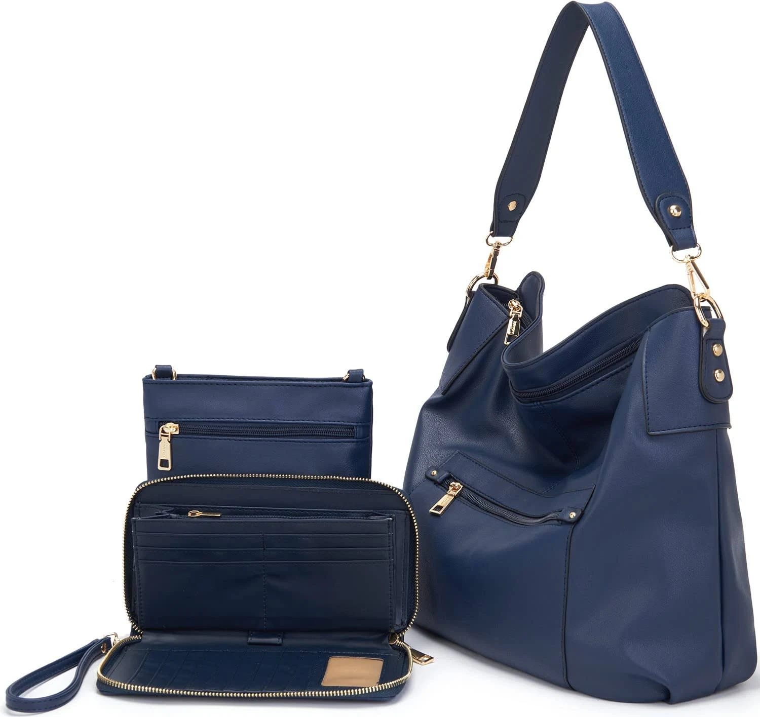IDEsort Polyester Handbag Set - Crossbody, Shoulder, and Wallet Clutch for Women | Image