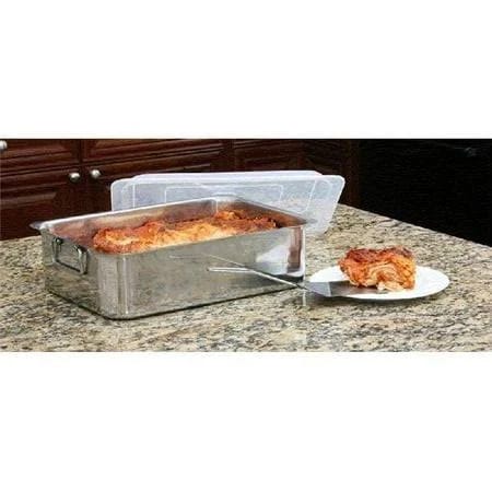 BakeBetter All-in-One Stainless Steel Roaster & Lasagna Pan Set with Plastic Cover | Image