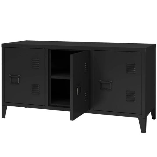 miocasa-tv-stand-metal-tv-table-with-storage-steel-3-door-locker-cabinet-for-living-room-black-1