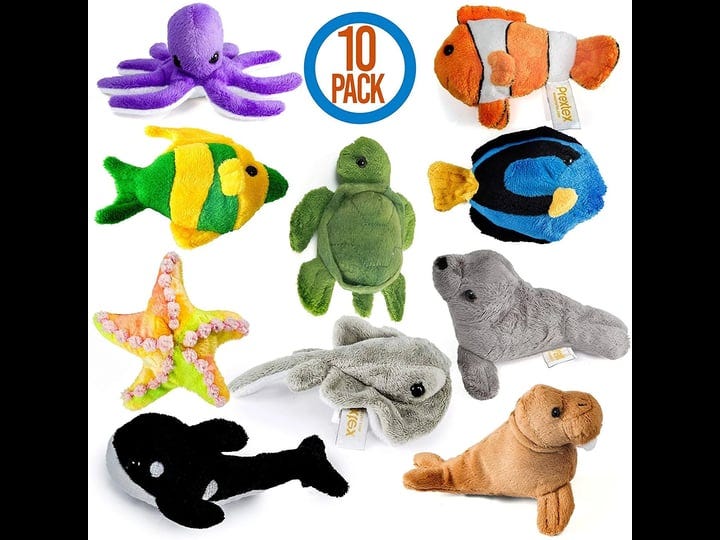 prextex-10-piece-plush-soft-stuffed-sea-animals-playset-plush-sea-life-assortment-turtle-stingray-ne-1