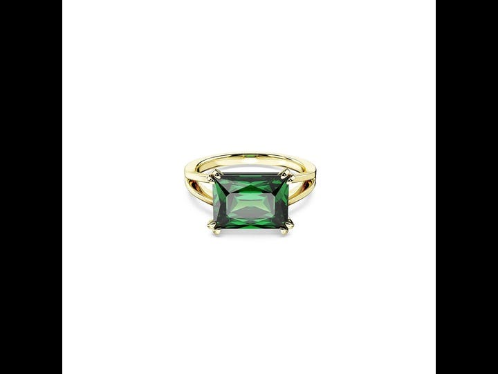 swarovski-womens-matrix-goldtone-crystal-cocktail-ring-green-size-7