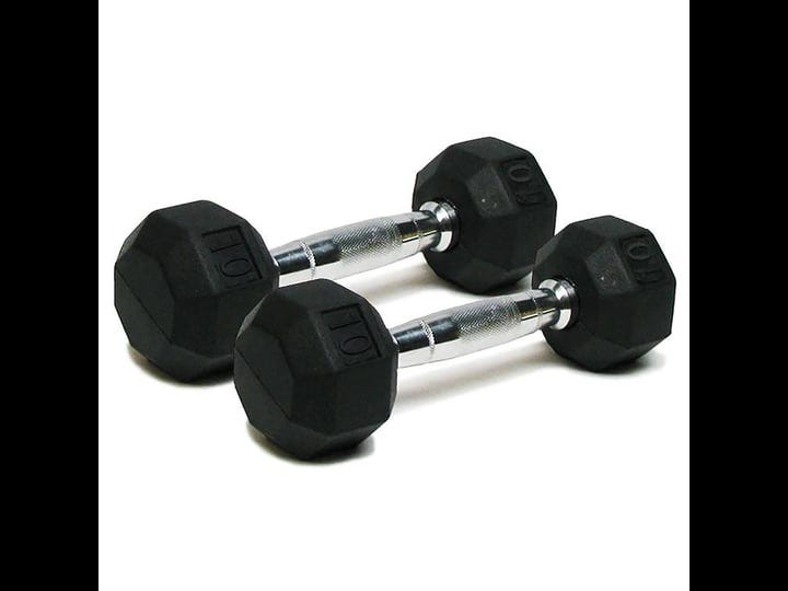 well-fit-rubber-hex-dumbbell-set-10lb-black-includes-two-weights-1