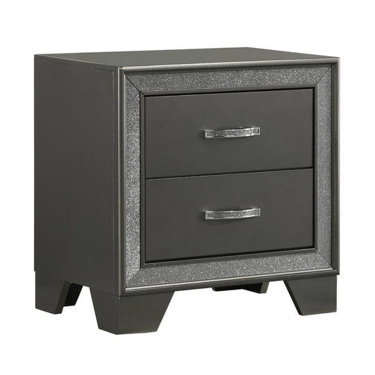 zula-24-inch-2-drawer-nightstand-faux-diamond-trim-metal-handles-gray-1