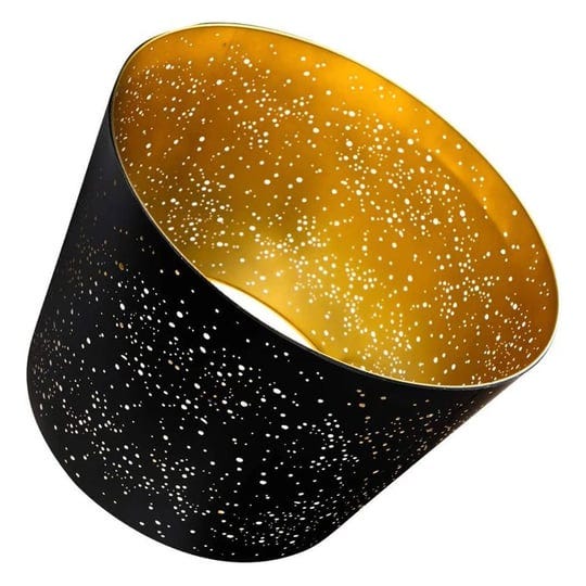 alucset-12-x-14-x-10-inch-starry-sky-etched-metal-drum-lamp-shade-black-gold-1