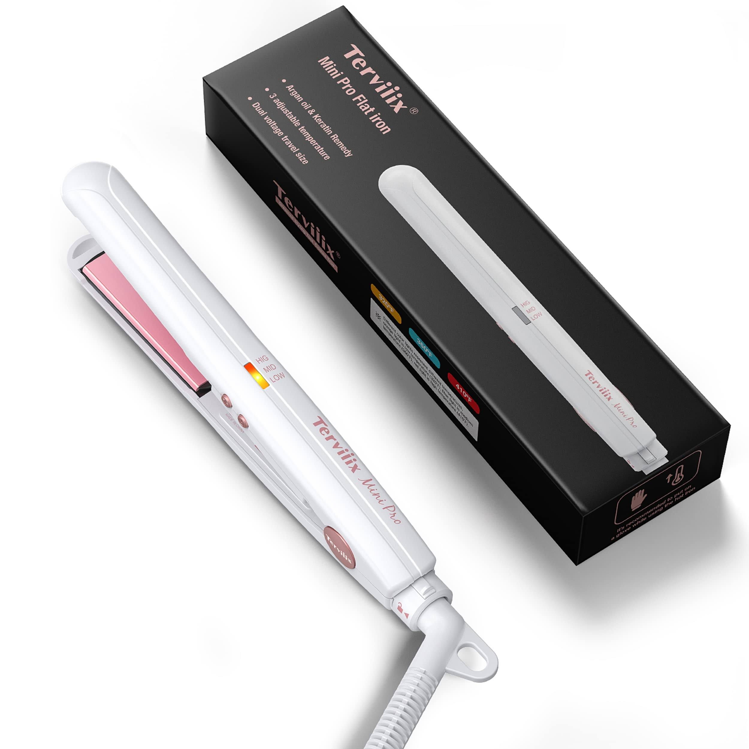 Terviiix Mini Flat Iron - Adjustable Temperature, Portable, and Safe for Short Hair | Image