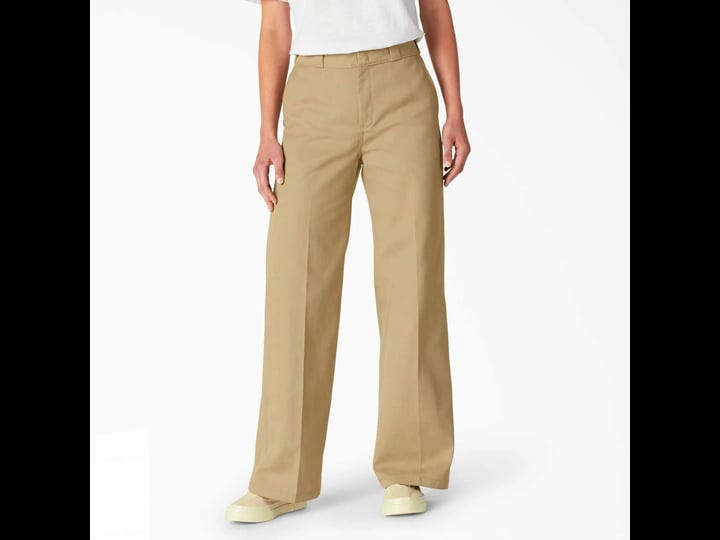 dickies-womens-regular-fit-wide-leg-work-pants-stonewashed-khaki-size-16-fp901-1