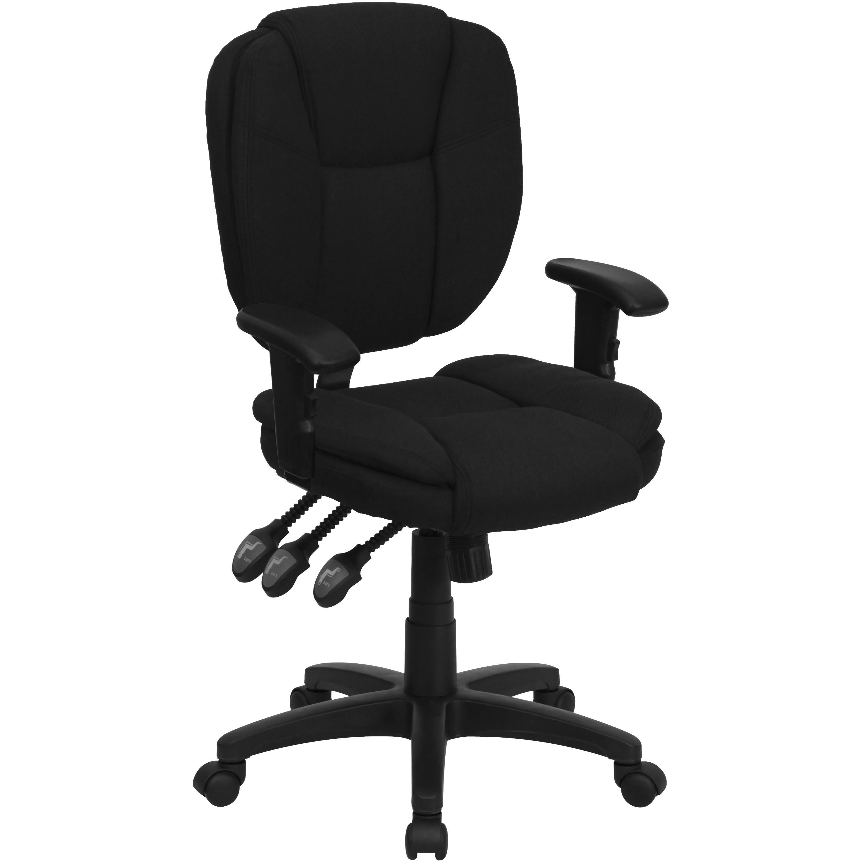 Flash Furniture Ergonomic Mid Back Fabric Task Chair with Adjustable Armrests and Height-Adjustable Back | Image