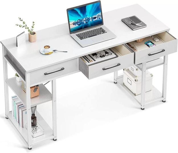 odk-office-small-computer-desk-home-table-with-fabric-drawers-storage-shelves-white-48x16-1