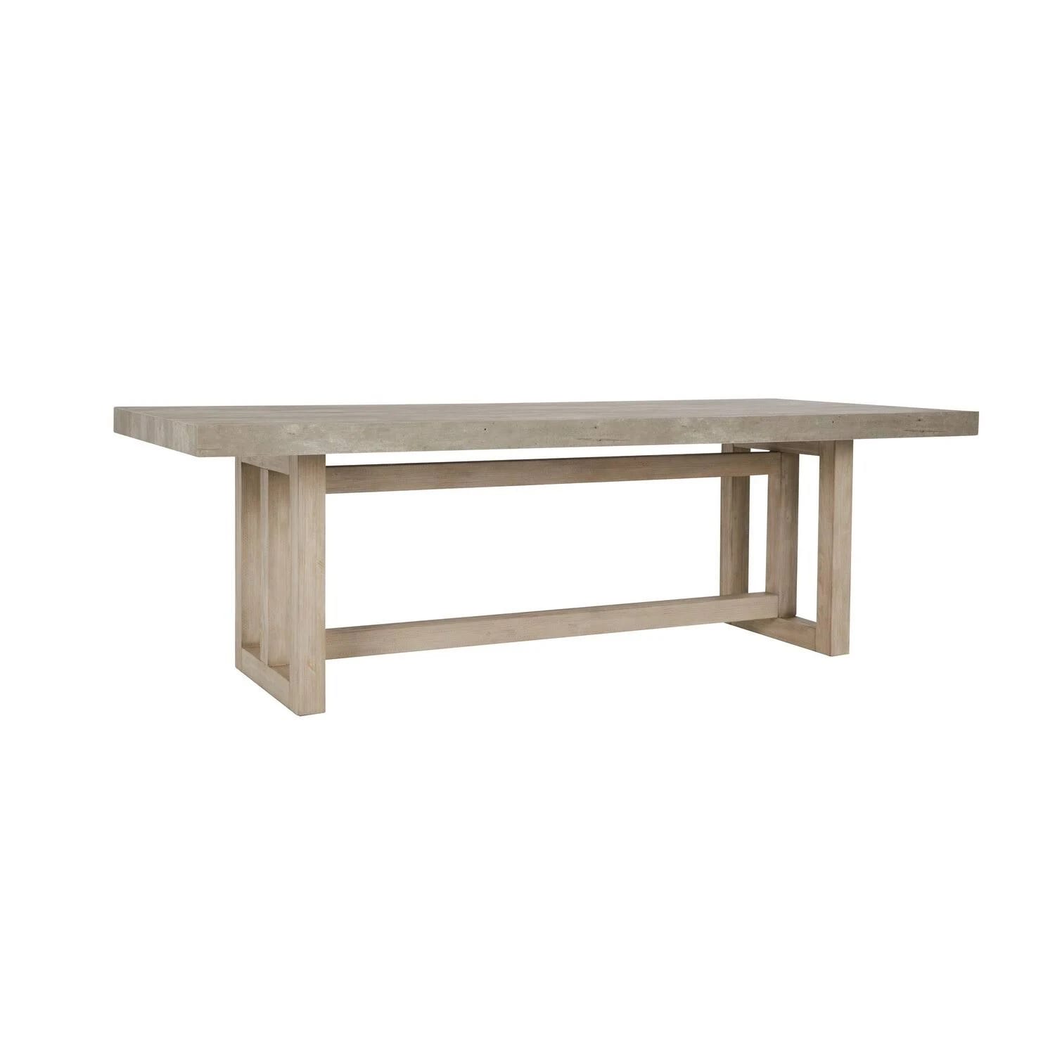 Reclaimed Pine Concrete Dining Table with Lily White and Gray Finish | Image