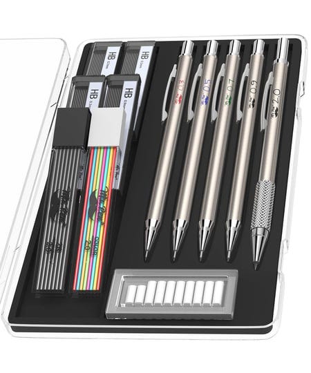 mr-pen-metal-mechanical-pencil-set-with-lead-and-eraser-refills-5-sizes-0-3-0-5-0-7-0-9-2mm-drafting-1