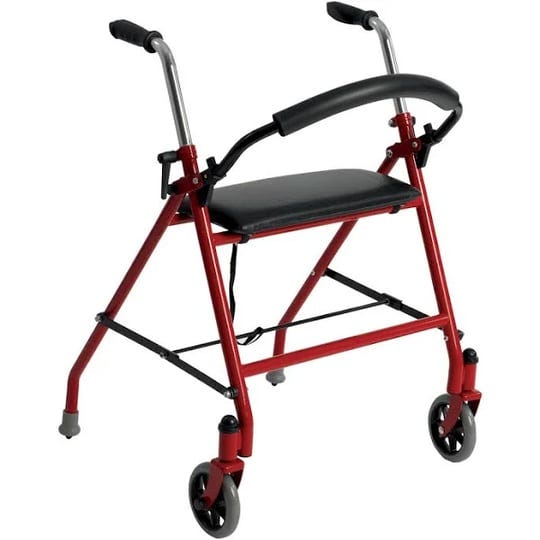 drive-medical-two-wheeled-walker-with-seat-red-1