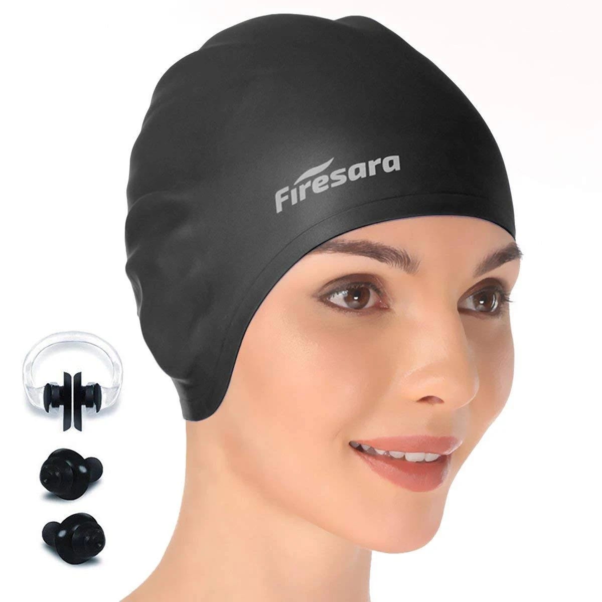 Firesara 3D Ergonomic Swim Cap for Ultimate Ear & Hair Protection | Image