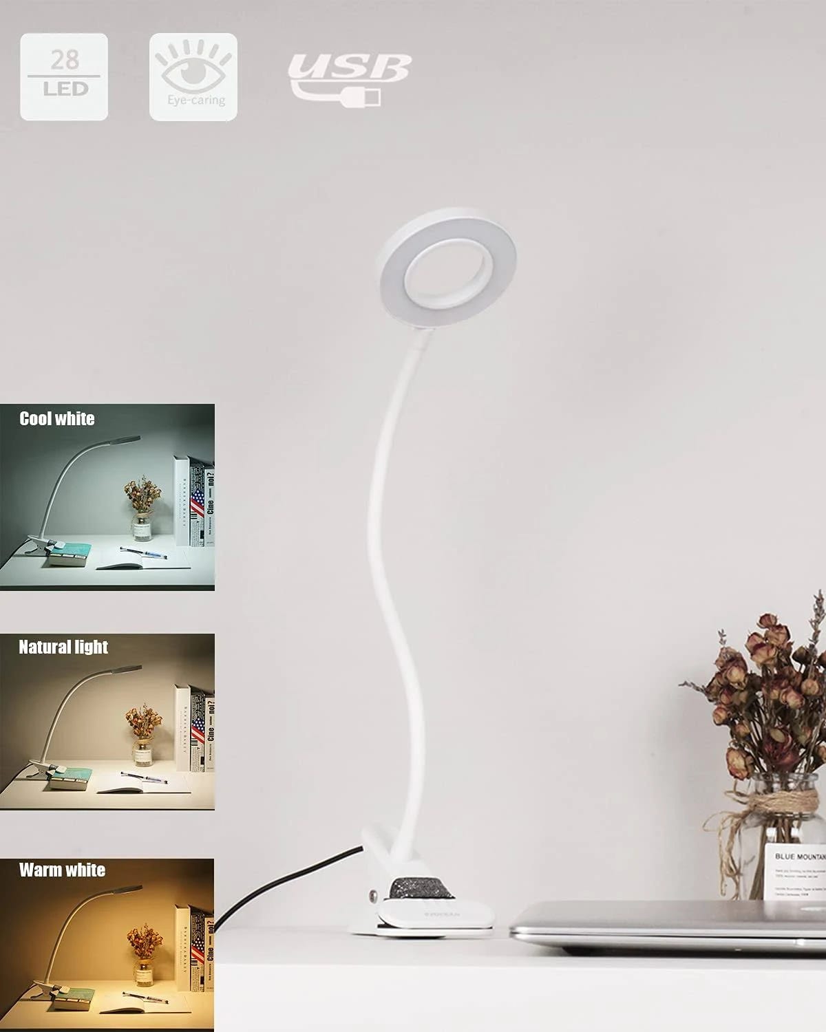 Stylish Eye-Care LED Clip-on Light for Safe and Comfortable Reading | Image