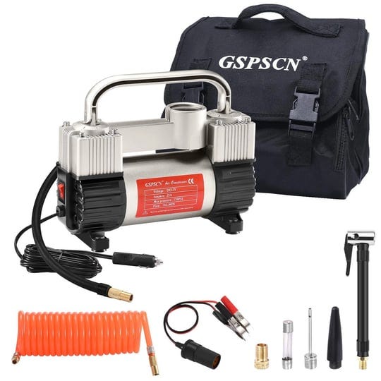 gspscn-silver-tire-inflator-heavy-duty-double-cylinders-with-portable-bag-metal-12v-air-compressor-p-1