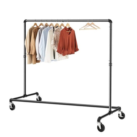 greenstell-clothes-rack-industrial-pipe-clothing-garment-rack-on-wheels-with-brakes-commercial-grade-1