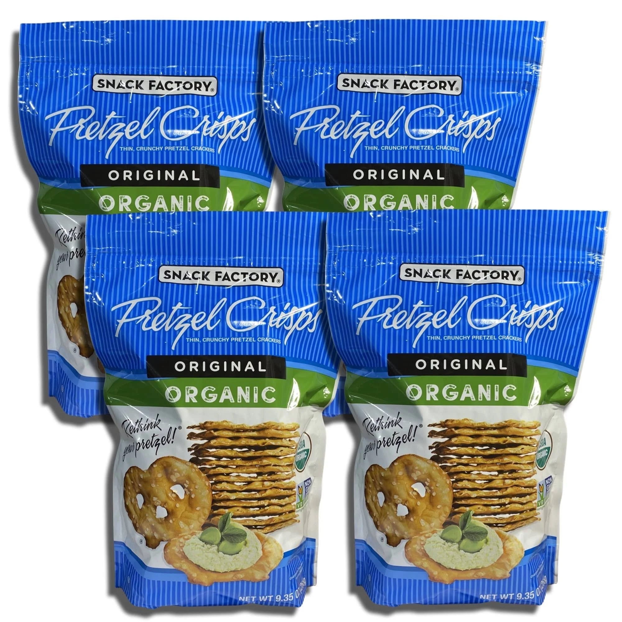 Certified Organic Pretzel Crisps - 4 Bags, Big Value Pack | Image