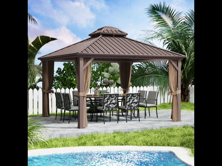 kozyard-12x12-brown-hardtop-aluminum-gazebo-with-pbv-mosquito-netting-and-removable-steel-railing-1