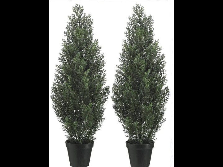 two-3-foot-outdoor-artificial-cedar-trees-potted-plants-1