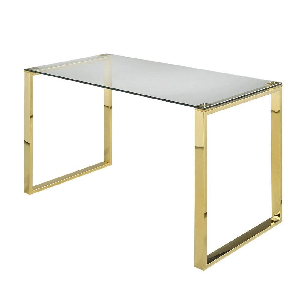 Classic Gold Glass Metal Writing Desk | Image