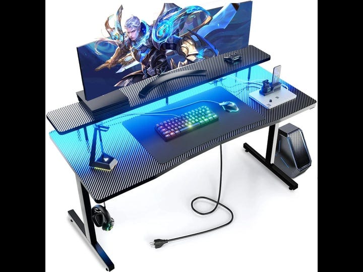gtracing-55-inch-gaming-desk-with-led-lights-computer-gamer-desk-with-monitor-stand-ergonomic-carbon-1