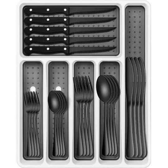 black-silverware-set-49-piece-flatware-set-with-drawer-organizer-service-for-8-1