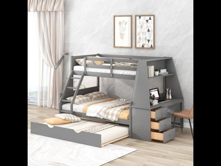 twin-over-full-bunk-bed-with-trundle-built-in-desk-three-storage-drawers-and-shelf-gray-modernluxe-1