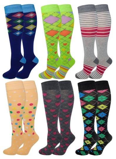 6-pairs-womens-fancy-design-multi-colorful-patterned-knee-high-socks-1