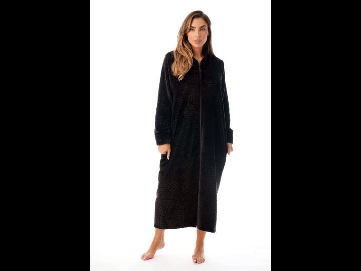 just-love-plush-zipper-lounger-robe-black-small-1