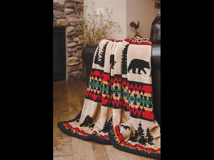 carstens-bear-trails-black-sherpa-rustic-cabin-throw-blanket-54x68-1