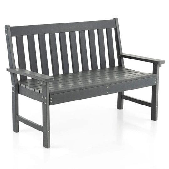 52-inch-all-weather-hdpe-outdoor-bench-with-backrest-and-armrests-gray-1