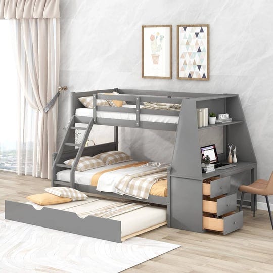 twin-over-full-bunk-bed-with-trundle-built-in-desk-three-storage-drawers-and-shelf-gray-modernluxe-1