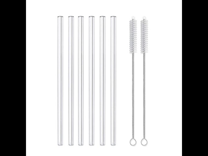 ddff-ez-apple-6-pack-reusable-glass-drinking-straws-smoothie-straws-for-milkshakes-frozen-drinks-smo-1