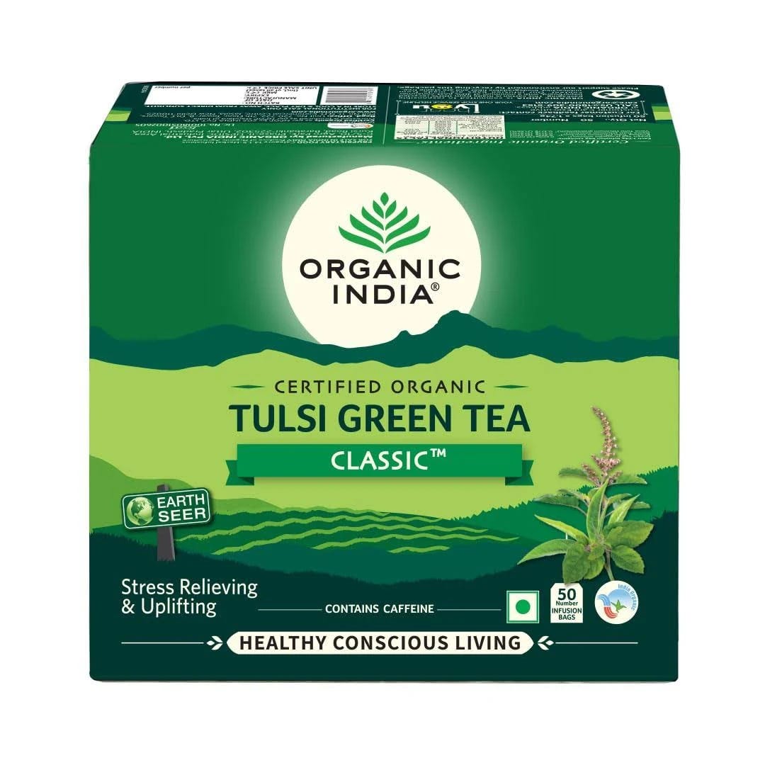 Organic India Tulsi Green Classic Tea: Boost Metabolism & Wellness | Image