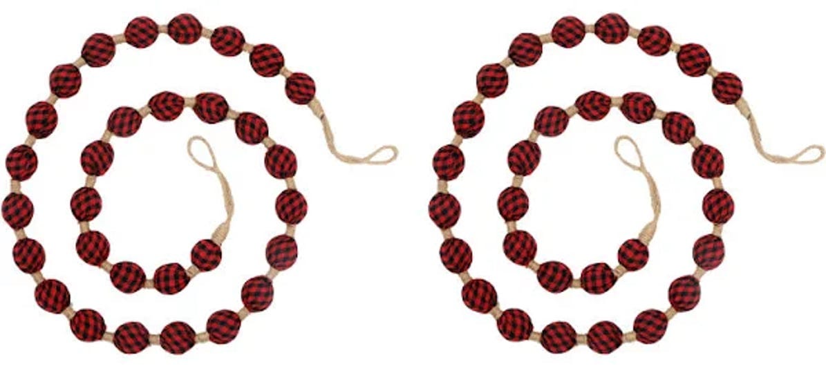 holiday-time-set-of-2-6ft-red-black-fabric-garland-set-of-2-garlands-6-feet-each-1