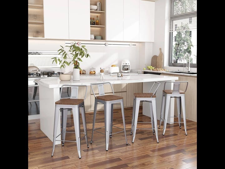 bar-stools-with-backs-set-of-4-counter-bar-stools-with-wood-metal-stools-silver-24-inch-short-1