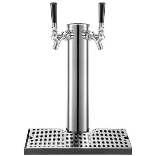 vevor-beer-tower-dual-faucet-tap-kegerator-tower-stainless-steel-draft-beer-tower-with-drip-tray-col-1