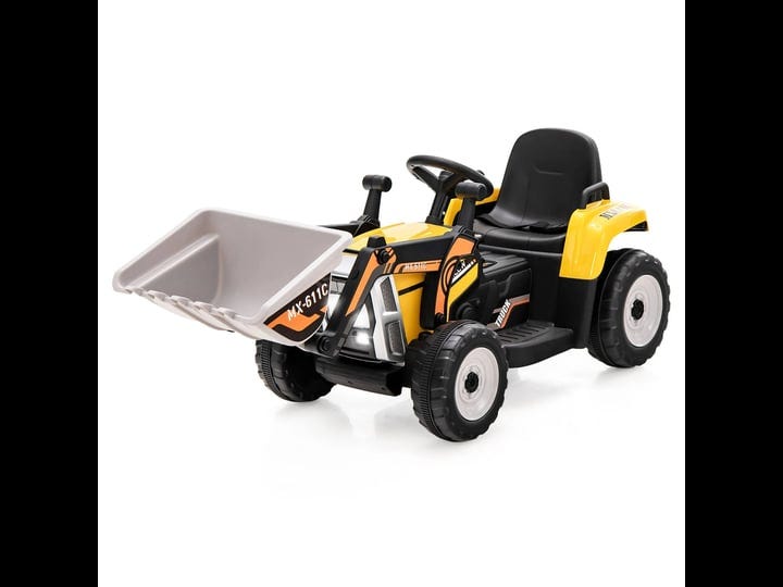 costway-kids-ride-on-excavator-digger-12v-electric-tractor-rc-w-digging-bucket-yellow-1