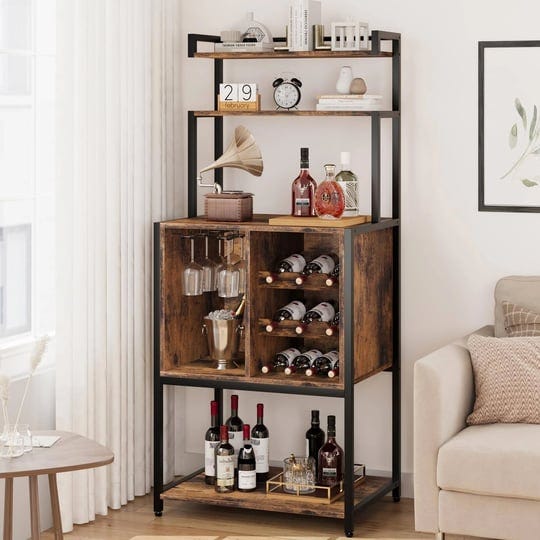 amyove-bar-freestanding-wine-cabinet-industrial-bakers-rack-rustic-brown-1