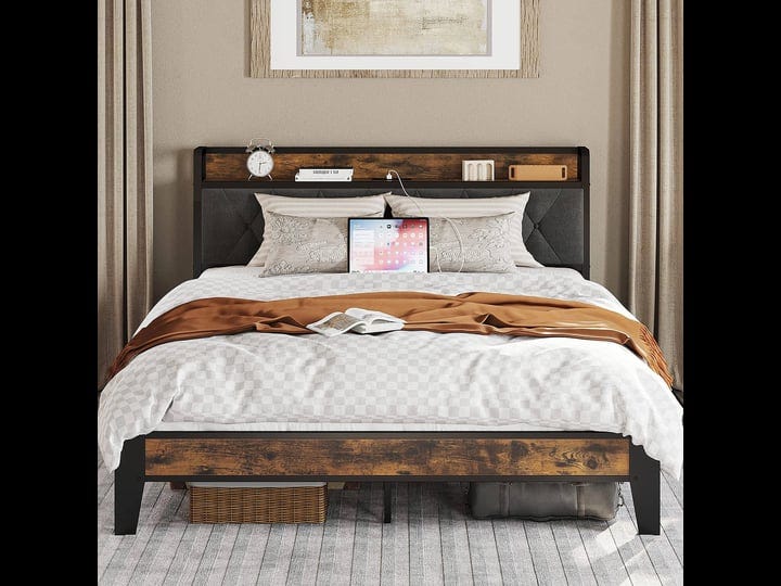 queen-bed-frame-storage-headboard-with-outlets-easy-to-install-sturdy-and-stable-no-noise-no-box-spr-1