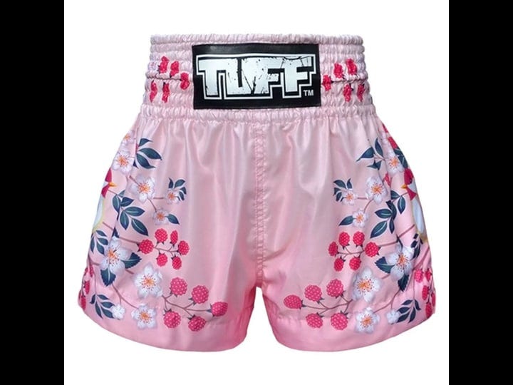 tuff-muay-thai-boxing-shorts-pink-sakura-with-nightingale-bird-xxl-1