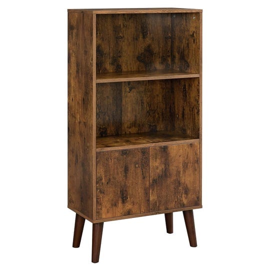 vasagle-retro-bookcase2-tier-bookshelf-with-doors-storage-cabinet-for-booksphotos-brown-ulbc09bx-1